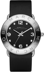 Horlogeband Marc by Marc Jacobs MBM1140 Onderliggend Leder Zwart 20mm