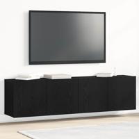 Tv-meubels 2 st 160x30x41 cm bewerkt hout zwart eikenkleurig