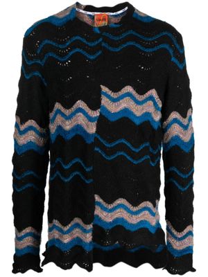 VITELLI pull à imprimé zig-zag - Noir