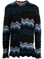 VITELLI pull à imprimé zig-zag - Noir