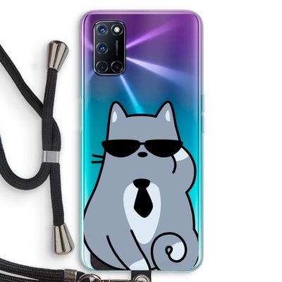 Cool cat: Oppo A72 Transparant Hoesje met koord