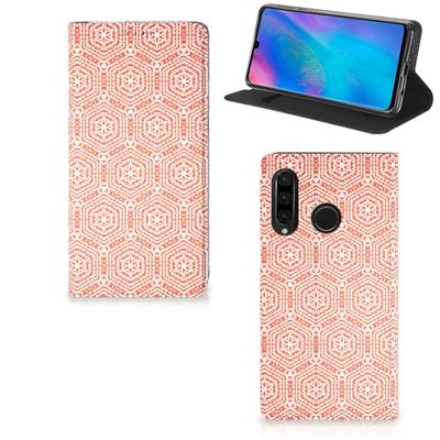Huawei P30 Lite New Edition | Hoesje met Magneet | Pattern Orange