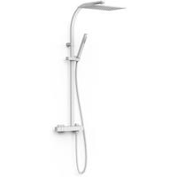 Regendouche set Tres Slim | Opbouw | Mengkraan | 2-weg | Vierkant | Wit mat chroom