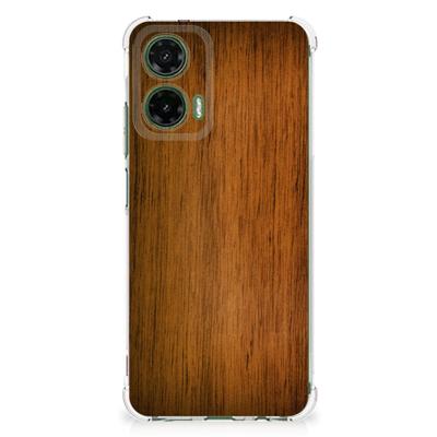 Motorola Moto G35 Stevig Telefoonhoesje Donker Hout Motorola Moto G35 Stevig Telefoonhoesje Donker Hout