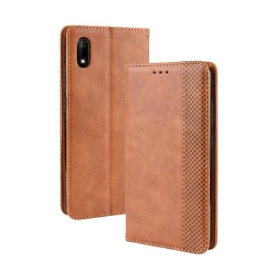 Magnetische Buckle retro Crazy Horse textuur horizontale Flip lederen case voor Wiko Jerry 4 met houder & kaartsleuven & fotolijstjes (bruin)