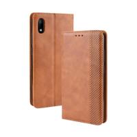 Magnetische Buckle retro Crazy Horse textuur horizontale Flip lederen case voor Wiko Jerry 4 met houder & kaartsleuven & fotolijstjes (bruin)
