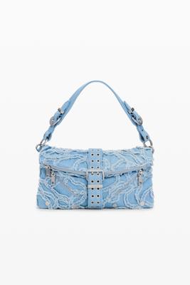 Geborduurde denim tas - BLUE - U