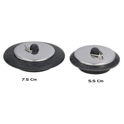 Gerimport Afvoerstop - 2x stuks - D7.5 - D5.5 cm - gootsteenstop - keukenaccessoires