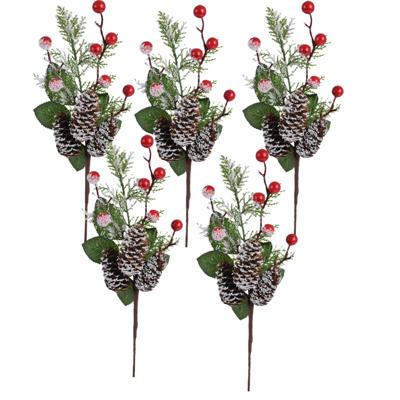 Kunst dennentak - 5x - met dennenappels - 36 cm - kersttakken - kerststukje tak Kunst dennentak - 5x - met dennenappels - 36 cm - kersttakken - kerststukje tak