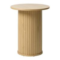 by fonQ Alon Bijzettafel Pilaar Ø 50 cm - Naturel Eiken