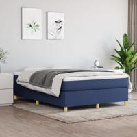 Boxspring met matras stof blauw 140x190 cm