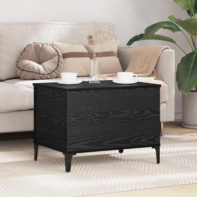 Salontafel Zwart eiken 60 x 44.5 x 45 cm Bewerkt hout