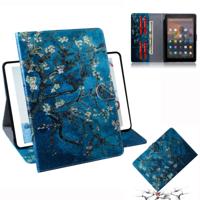Abrikoos bloesem patroon horizontale Flip lederen case voor Amazon Kindle Fire HD 10 2015/2017 met houder & Card slot & portemonnee