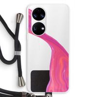 Paarse stroom: Huawei P50 Transparant Hoesje met koord