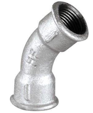 Kirchhoff Bocht van smeedbaar ijzer 45°, verzinkt, 1"IT, (41) - 989703055