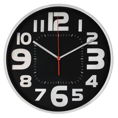 Hama wandklok emotion ø 30 cm geluidsarm zilver/zwart