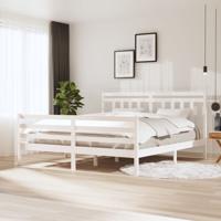 Bedframe massief hout wit 180x200 cm