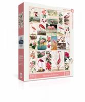 New York Puzzle Company Flamingo's en Bloemen - 1000 stukjes