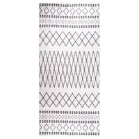 VidaXL Vloerkleed wasbaar anti-slip 80x300 cm zwart en wit