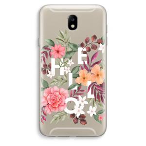 Hello in flowers: Samsung Galaxy J7 (2017) Transparant Hoesje