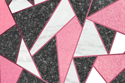 Roze en grijze geometrische vormen marmeren vinyl tapijt