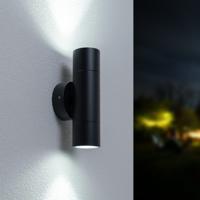 Dax LED Wandlamp - Dimbaar - 10 Watt 800 lumen - 6000K Daglicht Wit - IP65 Waterdicht voor Binnen en buiten - GU10 Vervangbare lichtbron - Up & Down Light - Zwart