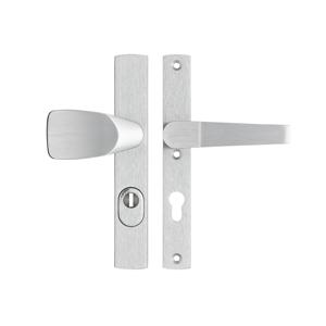 Veiligheidsbeslag Premium smal Wing-knop+kruk Arrow PC72 anti-kerntrek/omkeerbaar/242x38x15/alu. gesl. F1/SKG3