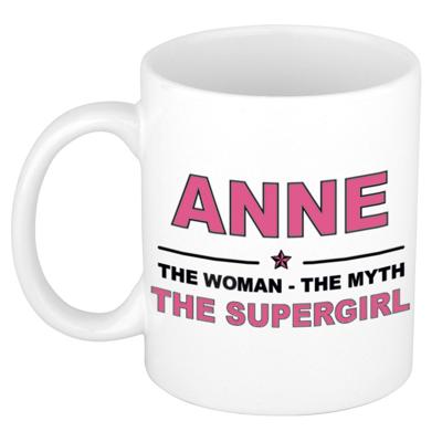 Anne cadeau mok - Woman Myth Supergirl - naam koffiemok - 300 ml - collega - moederdag
