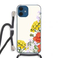 Wilde bloemen: iPhone 12 mini Transparant Hoesje met koord Wilde bloemen: iPhone 12 mini Transparant Hoesje met koord