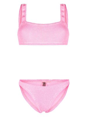 Hunza G bikini Xandra à effet froissé - Rose