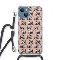 Zwarte poes: iPhone 13 mini Transparant Hoesje met koord