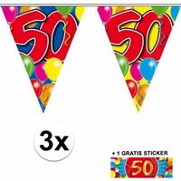 3x vlaggenlijn 50 jaar met gratis sticker - thumbnail