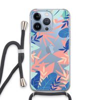 Tropisch: iPhone 13 Pro Transparant Hoesje met koord