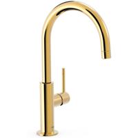 Wastafelkraan Tres Study | Opbouw | Draaibare uitloop | Mengkraan | Hoog model | 1-hendel | Rond | 24k Goud glans