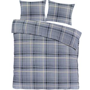 Flanel Dekbedovertrek Otztal Blauw-1-persoons (140 x 200/220 cm)