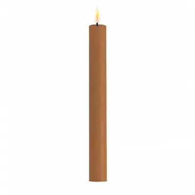 Deluxe Homeart LED dinerkaars real flame 2.2x24cm caramel 2 stuks