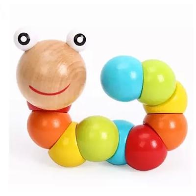 Houten kleur veelzijdige Twisty Caterpillar kinderen hersenen ontwikkeling educatief speelgoed
