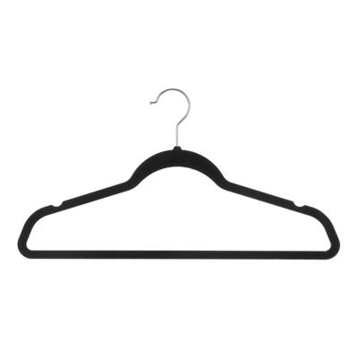 Kledinghangers - 8x - zwart - kunststof - 45 x 23 cm - kleerhangers