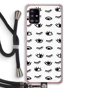 Eye pattern #2: Samsung Galaxy A51 5G Transparant Hoesje met koord