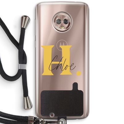 Amber Script: Motorola Moto G6 Transparant Hoesje met koord