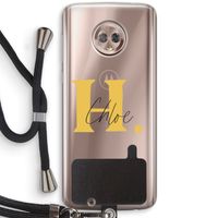 Amber Script: Motorola Moto G6 Transparant Hoesje met koord