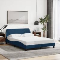 Bedframe met hoofdeinde zonder matras 140x190 cm stof blauw - thumbnail