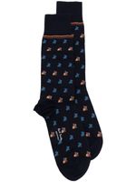 Paul Smith chaussettes à broderies - Bleu