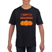 Happy Halloween t-shirt zwart voor jongens en meisjes XL (158-164)  -