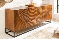 Massief dressoir SCORPION 177cm bruin mangohout gedetailleerd 3D-houtsnijwerk - 40182 - thumbnail