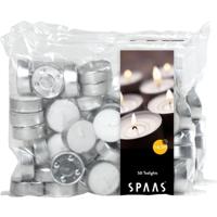 Theelichtjes/waxinelichtjes - 100x - wit - D3,9 cm - 4,5 branduren