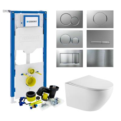 Geberit up320 Toiletset BWS Mudo | Randloos met Zitting | Mat Wit | Sigma Drukplaat