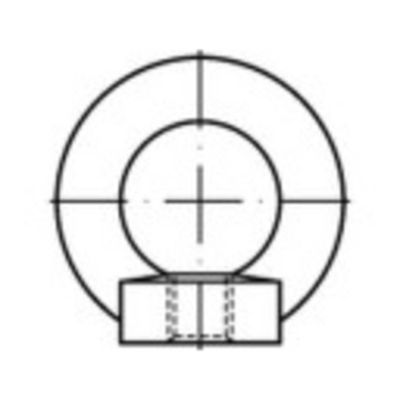 TOOLCRAFT TO-9981873 Ringmoeren M20 DIN 582 Staal Thermisch verzinkt 10 stuk(s)