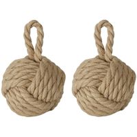 Deurstopper - 2x - 1.5 kilo - bruin - jute - 23 x 15 cm