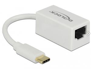 DeLOCK SuperSpeed USB-C (USB 3.1 Gen 1) male > Gigabit LAN 10/100/1000 Mbps compact adapter 0,135 meter